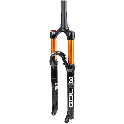 Mountain Bike Fork : KANGXYSQ 26 Inch Mountain Bike Front Suspension Fork 120mm Travel Air MTB Front Fork Straight / Tapered Tube QR 9mm Disc Brake Manual / Remote Lockout (Color : Manual Lockout, Size : Tapered)