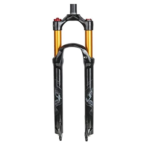 Mountain Bike Fork : KANGXYSQ 26 Inch Mountain Bike Suspension Fork, Aluminum Alloy Disc Brake Straight Tube Shoulder Control 1-1 / 8" 28.6mm Travel 100mm (Color : A, Size : 27.5inch)