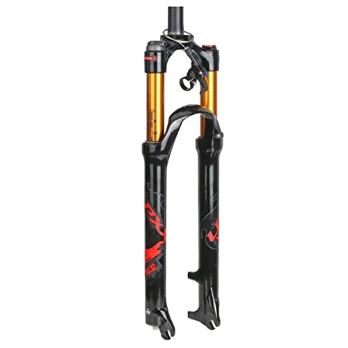 Mountain Bike Fork : KANGXYSQ 26" Mountain Bike Suspension Fork, 1-1 / 8' Lightweight Magnesium Alloy MTB Bike Gas Fork Shoulder Control 100mm (Color : A, Size : 27.5inch)