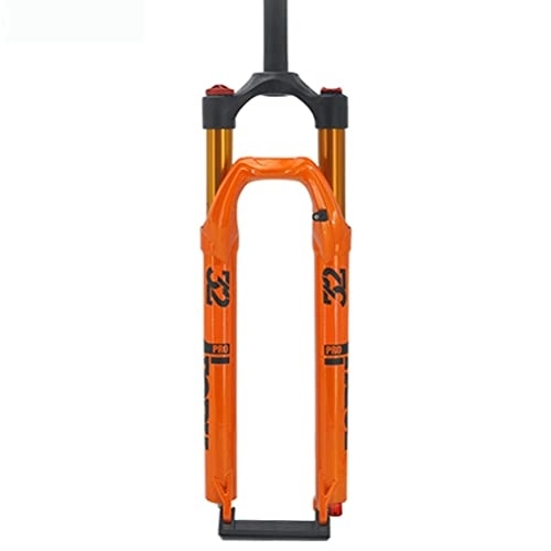 Mountain Bike Fork : KANGXYSQ 27 / 29 In MTB Suspension Air Fork 120mm Travel Straight Mountain Bike Forks Crown Lockout 9 * 100mm QR 32 Tube Bicycle Front Fork (Color : Orange, Size : 27.5inch)