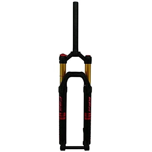 Mountain Bike Fork : KANGXYSQ 27.5 / 29in Mountain Bike Pneumatic Fork, Bicycle Fork Damping Shoulder Control Straight Pipe 1-1 / 8" Stroke 120MM (Color : Black red, Size : 27.5 inch)