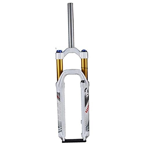 Mountain Bike Fork : KANGXYSQ Mountain Bike Suspension Fork 1-1 / 8' 28.6mm Lightweight Magnesium Alloy MTB Suspension Lock Shoulder Travel:100mm (Color : White, Size : 27.5inch)