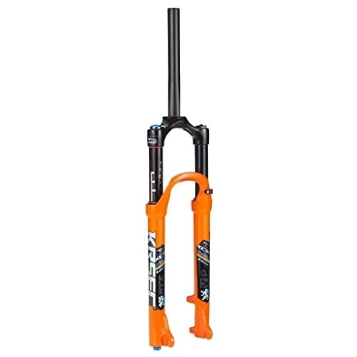 Mountain Bike Fork : KANGXYSQ Mountain Bike Suspension Fork, 26 27.5 Inch Pneumatic Shock Absorber Bicycle Accessories Disc Brake 1-1 / 8" Travel 100mm (Color : Orange, Size : 27.5inch)