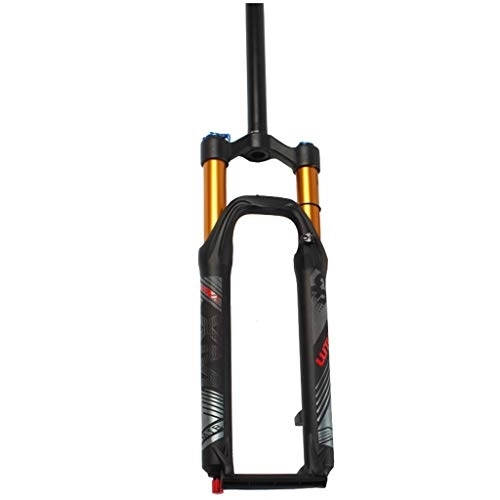 Mountain Bike Fork : KANGXYSQ Mountain Bike Suspension Fork 26 Inch, 1-1 / 8" 28.6mm Aluminum Alloy Straight Tube Damping Adjustment Travel 120mm (Color : A, Size : 27.5 inch)