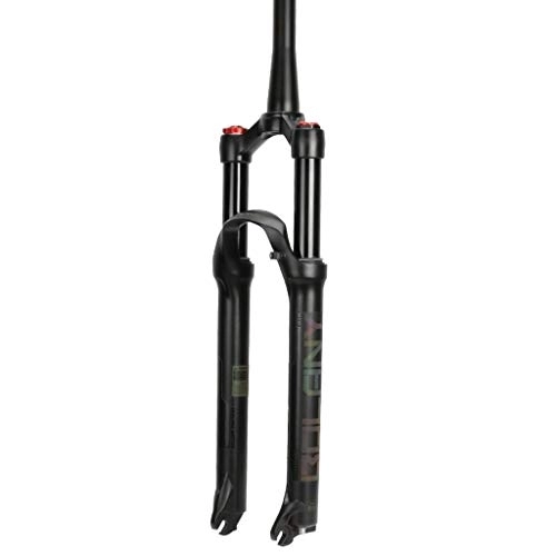 Mountain Bike Fork : KANGXYSQ Mountain Bike Suspension Fork, Outdoor Aluminum Alloy Disc Brake Front Bridge Control 1-1 / 8" Travel 100mm (Color : Spinal canal, Size : 29inch)