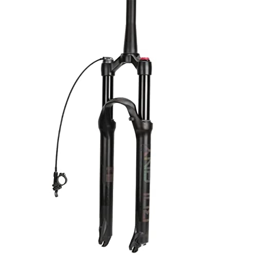 Mountain Bike Fork : KANGXYSQ MTB Fork Mountain Bike Suspension Fork 29 Inch Air Bicycle Front Fork 120mm Travel Straight / Tapered Tube Damping Adjustment (Color : Tapered tube, Size : Remote)