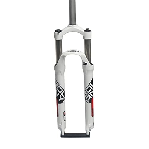 Mountain Bike Fork : KANGXYSQ MTB Front Fork 26 27.5 29 Inch Ultralight Aluminum Alloy Mountain Bike Suspension Fork Bicycle Shock Absorber Travel 105mm 28.6mm Straight Tube (Color : White Red, Size : 29inch)