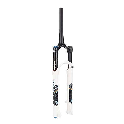 Mountain Bike Fork : KANGXYSQ MTB Suspension Fork Alloy Tapered Air Fork, for 26 Inch 27.5 Inch 29 Inch Mountain Disc Brake Bike - White (Size : 27.5 inch)