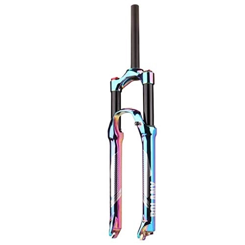Mountain Bike Fork : KANGXYSQ Suspension Forks, Air Pressure Shock Absorber Fork Fork For Cushioned Wheels Colorful Vacuum Plating Mountain Bike Forks (Size : 27.5in)