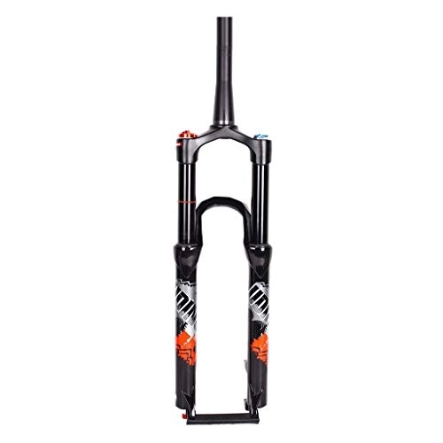 Mountain Bike Fork : KANGXYSQ Tapered Suspension Fork 26 27.5 Inch Mountain Bike Alloy Air Disc Brake Fork - Black (Color : A, Size : 27.5 inch)