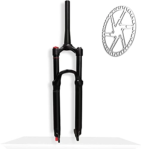 Mountain Bike Fork : KAUTO 140mm Travel 26 27.5 29 Inch Air MTB Front Forks, Straight / Tapered Tube Disc Brake Mountain Bike Suspension Forks Black With 160mm Rotor