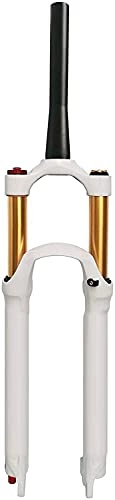 Mountain Bike Fork : KAUTO Bicycle Air Fork MTB 26 / 27.5 / 29 Inch White, 140mm Travel, 1-1 / 8", 9mm QR, Mountain Bike Lightweight Alloy Suspension Forks