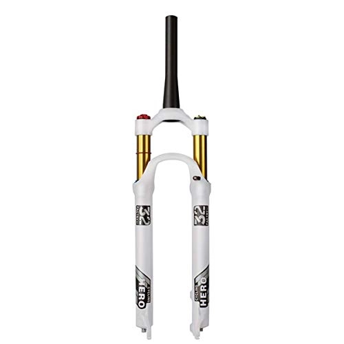 Mountain Bike Fork : KQBAM Bicycle Fork Disc Brake Fork 26 27.5 29 Inch Mtb Bicycle Forks Tapered Tube 1-1 / 2"Quick Release Travel 100Mm Manual / Remote Lock White 1640G