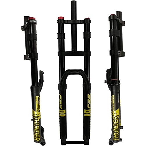 Mountain Bike Fork : L.BAN 27.5" 29" Bike Suspension Fork Air Fork MTB 1-1 / 8" Straight Steerer 160mm Travel 15x100mm Axle Manual Lockout Bicycle Fork, Gold-27.5in