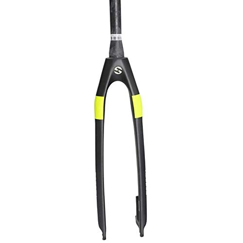 Mountain Bike Fork : L.BAN Carbon Fiber Cycling Suspension Fork Tapered Rigid Bicycle Fork E Disc Brake 27.5 Inch MTB UD Accessories 1-1 / 8" For Road Bikes Cycling, Yellow