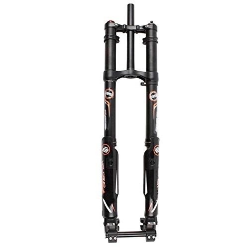 Mountain Bike Fork : L.BAN Suspension Fork 26 / 27.5 / 29" Mountain Bike DH / FR, Double Shoulder Control With Adjustment Of Damping Pneumatic Shock Absorbers, Travel Distance: 203mm