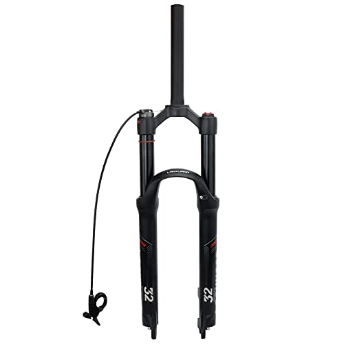 Mountain Bike Fork : LANXUANR 26 / 27.5 / 29 inch MTB Bicycle Suspension Fork, Tapered Steerer and Straight Steerer Front Fork ，Manual Lockout and Remote Lockout (26 inch, Straight Steerer - Remote Lockout)