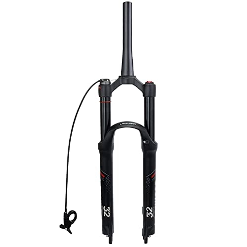 Mountain Bike Fork : LANXUANR 26 / 27.5 / 29 inch MTB Bicycle Suspension Fork, Tapered Steerer and Straight Steerer Front Fork, Manual Lockout and Remote Lockout (26 inch, Tapered Steerer - Remote Lockout)