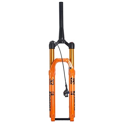 Mountain Bike Fork : LAVSENA DH MTB Air Fork 26 / 27.5 / 29 Inch Downhill Mountain Bike Suspension Fork Travel 120mm Rebound Adjustable Tapered Front Fork Thru Axle 15 * 100mm (Color : Orange, Size : 29'')