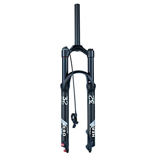 Mountain Bike Fork : LAVSENA MTB Fork 26 / 27.5 / 29 Inch Mountain Bike Suspension Fork Travel 140mm Air Fork Rebound Adjust 1-1 / 8'' Straight Front Fork Disc Brake QR 9 * 100mm (Color : Black remote, Size : 27.5'')