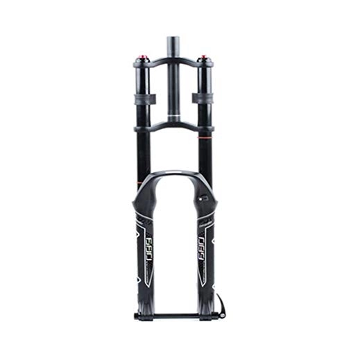 Mountain Bike Fork : LBBL Bicycle Barrel Axle Fork, Oil Spring Front Fork 26, 27.5, 29 Inches Double Shoulder Control Stroke 130mm Damping Rebound Adjustment Bicycle front fork (Size : 27.5 inches)