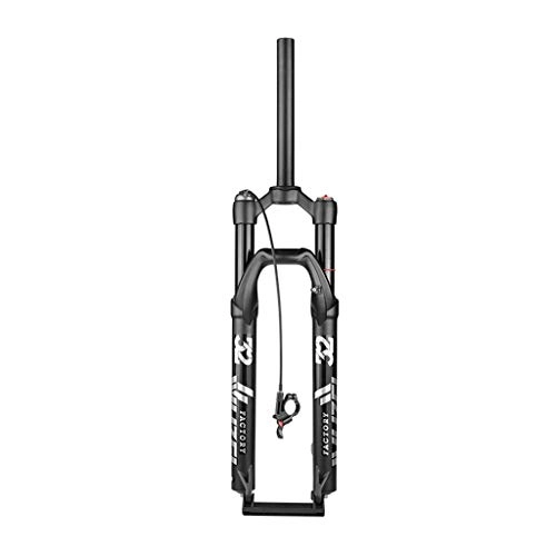 Mountain Bike Fork : LBBL Bicycle Front Fork, Air Suspension Fork 26, 27.5, 29 Inches Straight Pipe Shoulder Control / Remote Lockout Absorber Bicycle Disc Brake Travel 120mm Suspension Fork (Color : B, Size : 26 inch)