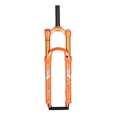 Mountain Bike Fork : LBBL Bike Air Pressure Forks, Straight Tube 27.5 Inches Double Air Chamber Air Fork Shoulder Control Damping Adjustment Stroke 100 Mm Bike Front Fork (Color : A)