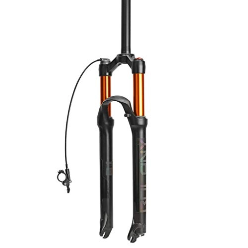 Mountain Bike Fork : LBBL Carbon Air Fork Spinal Canal Air Fork 26er 27.5er .29er Suspension Mountain Fork Bicycle MTB BIKE Fork Smart Lock Out Damping Adjust 100mm Travel (Color : A, Size : 27.5inch)