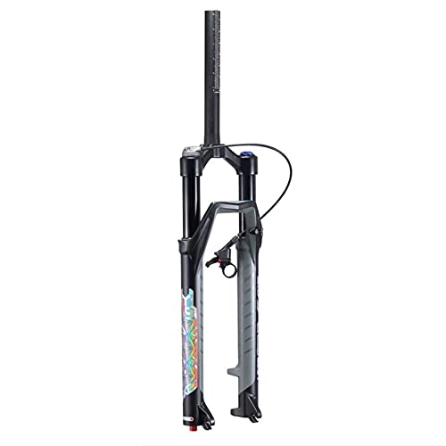 Mountain Bike Fork : LBBL Mountain Bicycle Front Fork Air Mountain Bike Suspension Fork, Plug Bounce Adjustment Front Fork Bicycle Vibration Damping 27.5 29 Inch Bicycle front fork (Color : A, Size : 27.5 inches)