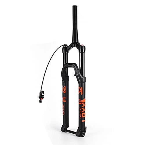 Mountain Bike Fork : LBBL Mountain Bicycle Front Fork MTB Bike Suspension Fork, 27.5 29 Inch, Magnesium Conical Tube Remote Control Bike Front Forks Travel 120mm Bicycle front fork (Color : A, Size : 29 inches)