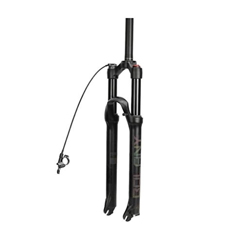 Mountain Bike Fork : LBBL Mountain Bike Air Fork, Straight Pipe 26, 27.5, 29 Inch Suspension Mountain Bike Wire Control Damping Adjustment 100mm Travel Disc Brake Bicycle front fork (Size : 29 inches)