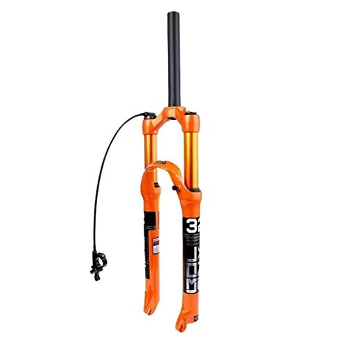 Mountain Bike Fork : LBBL Mountain Bike Forks, Air Fork Straight Pipe 26, 27.5, 29 Inches Remote Lockout Open Gear 100mm Aluminum Alloy Avoidshock Forks Bicycle front fork (Size : 26 inches)