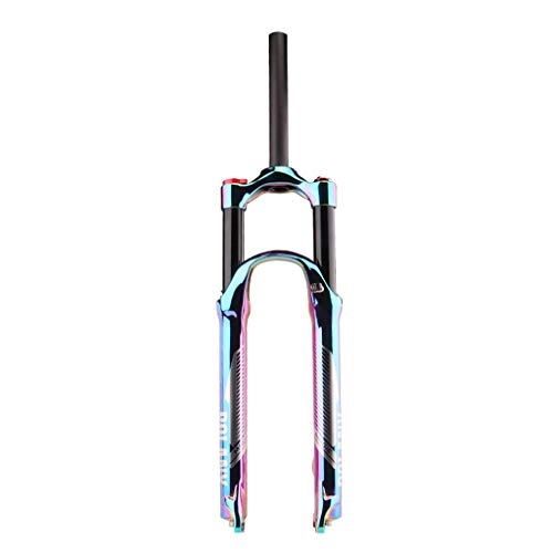 Mountain Bike Fork : LBBL Suspension Mountain Bike Forks, Air Suspension Fork Straight Tube 27.5, 29 Inches Shoulder Lock Vacuum Plated Colorful Suspension Fork Travel 120mm MTB Horquilla (Size : 27.5 inches)