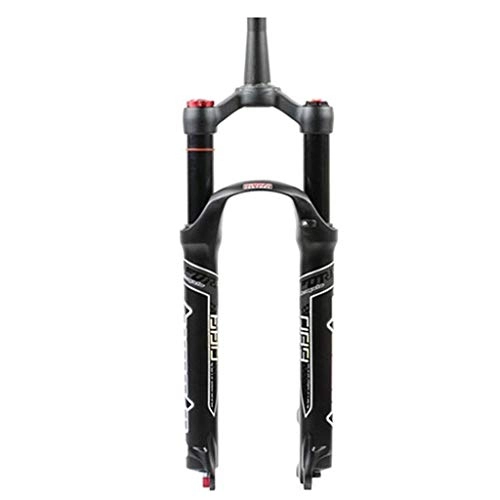 Mountain Bike Fork : LBBL Suspension Mountain Bike Forks, Conical Tube Air Pressure Suspension Fork 26 / 27.5 / 29 Inch Damping Shoulder Control / Remote Lockout Travel 120mm Bicycle front fork (Color : A, Size : 27.5 inch)
