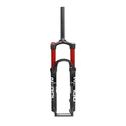 Mountain Bike Fork : LBBL Suspension Mountain Bike Forks, Suspension Fork Straight Tube 26, 27.5, 29 Inch Shoulder Control Double Gas Shock Absorber 100mm Travel MTB Horquilla (Color : A, Size : 26 inch)