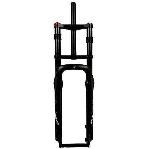 Mountain Bike Fork : LCBYOG Double Shoulder Fat Bike Fork Fat Bicycle Bicycle 26" 4.0" Air Forkes Snow MTB Moutain 26inch Bike Fork 135mm Magnesium Alloy Bicycle Suspension Forks (Color : Matte black)