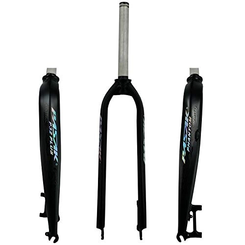 Mountain Bike Fork : LCBYOG MTB Mountain Bike Road Bicycle Oil Cast Shaped Hard Fork 26 / 27.5 / 29 Inch 700C Pure Disc Brake Aluminum Alloy Fork Bicycle Suspension Forks (Color : Bright black blue)