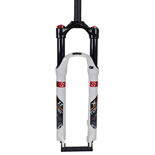 Mountain Bike Fork : LDG 27.5" Cycling Suspension Fork, 29inch MTB Aluminum Alloy Disc Brake Control Damping Adjustment 1-1 / 8" Travel 100mm (Size : 29inch)