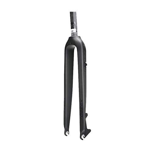 Mountain Bike Fork : LDG Bicycle Suspension Fork, Full Carbon Rigid 3K Fiber MTB Bike Disc Brake Front Fork 1-1 / 8'(28.6mm) 29inch Black (Color : B, Size : 26inch)