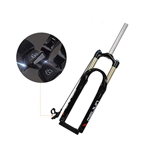 Mountain Bike Fork : LDG Mountain Bike Suspension Front Fork 26 Inches Wire Control Gas Fork Bicycle Aluminum Alloy (color : BLACK)