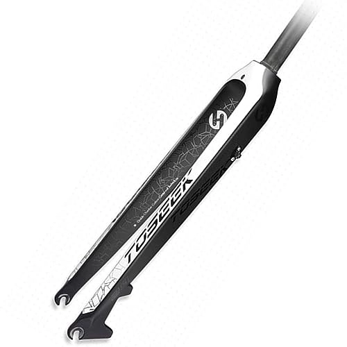 Mountain Bike Fork : LHHL 26" 27.5" 29" Carbon Fiber MTB Rigid Forks QR 9X100mm Disc Brake Ultralight Front Forks 28.6mm Straight Tube Threadless Mountain Bicycle Fork (Color : White, Size : 26")