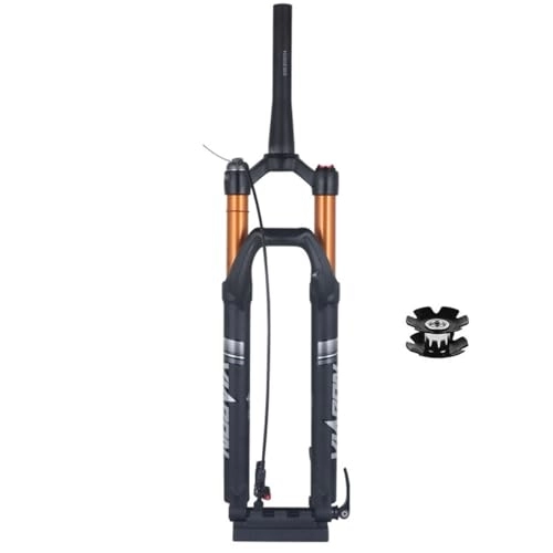 Mountain Bike Fork : LHHL 26 / 27.5 / 29 In Air Damping MTB Fork 100mm Travel Mountain Bike Suspension Forks Thru Axle 15x100mm With Disc Brake Tapered Tube Bicycle Front Fork RL (Color : Black, Size : 26inch)