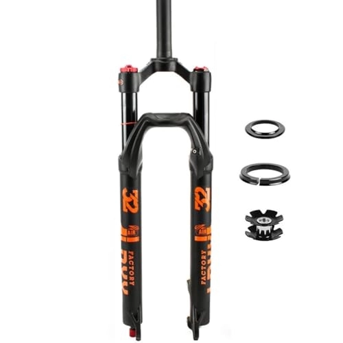 Mountain Bike Fork : LHHL 26 / 27.5 / 29 In MTB Front Fork With Air Damping Mountain Bike Suspension Forks Straight Tube 1-1 / 8" Disc Brake 100mm Travel Ultralight Bicycle Fork (Color : B, Size : 29 inch)
