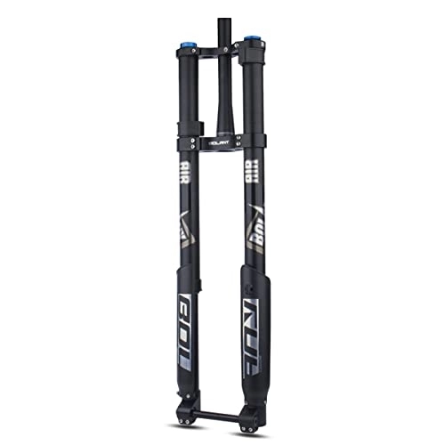 Mountain Bike Fork : LHHL 26 / 27.5 / 29 Inch Mountain Bike Air Suspension Fork Travel 140mm Double Shoulder Bike Fork Straight / Tapered Tube MTB Front Fork Thru Axle 15mm*110mm (Size : Tapered)