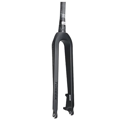 Mountain Bike Fork : LHHL 26 / 27.5 / 29" Inch Mountain Bike Carbon Fiber Rigid Forks 1-1 / 8”Threadless Tapered MTB Front Fork Disc Brake 9x100mm QR Ultralight Bicycle Forks (Color : Black, Size : 29")
