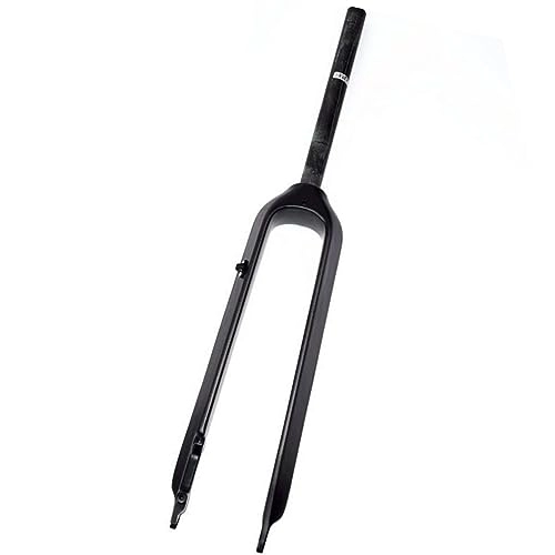 Mountain Bike Fork : LHHL 26 / 27.5 / 29" Inch Mountain Bike Front Fork Carbon Fiber Rigid Forks QR 9x100mm Disc Brake MTB Bicycle Fork 1-1 / 8" Threadless Straight Tube Ultralight (Color : Black-Matte, Size : 26")