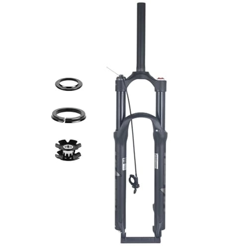 Mountain Bike Fork : LHHL 26 / 27.5 / 29 Inch Mountain Bike Front Forks 100mm Travel MTB Suspension Fork With Air Damping RL Disc Brake Thru Axle 15x100mm 1-1 / 8" Straight Tube (Color : Black, Size : 26inch)