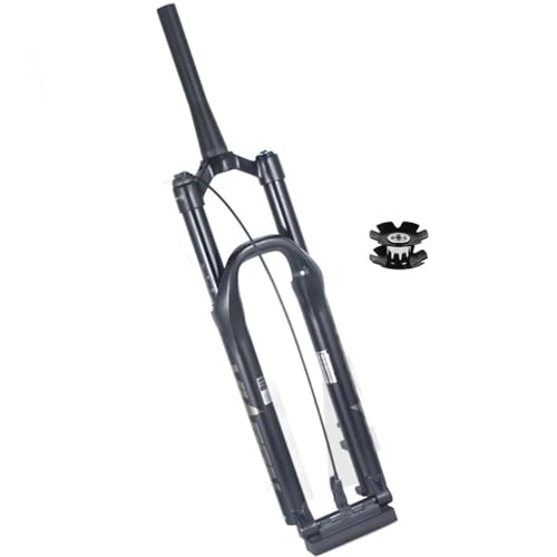 Mountain Bike Fork : LHHL 26 / 27.5 / 29 Inch MTB Air Suspension Fork 120mm Travel Damping 1-1 / 2" Tapered Tube 110x15mm Thru Axle RL With Disc Brake Mountain Bike Front Forks (Color : Black, Size : 27.5inch)