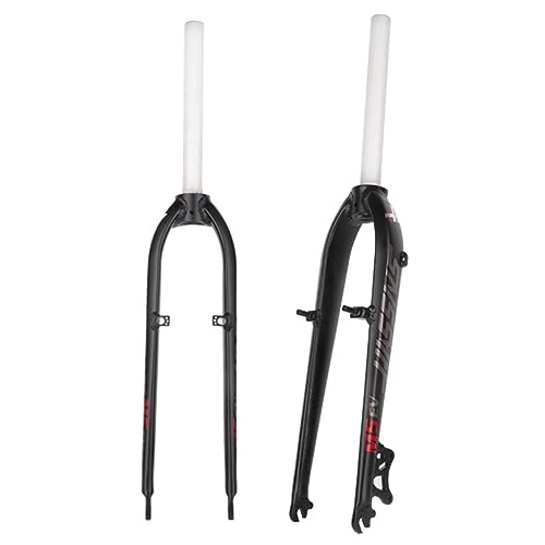 Mountain Bike Fork : LHHL 26" 27.5" MTB Rigid Fork 1-1 / 8" Threadless Straight Tube QR 9X100mm Disc V Brake Ultralight Aluminum Alloy Mountain Bike Front Forks (Color : Gray+Red, Size : 26")
