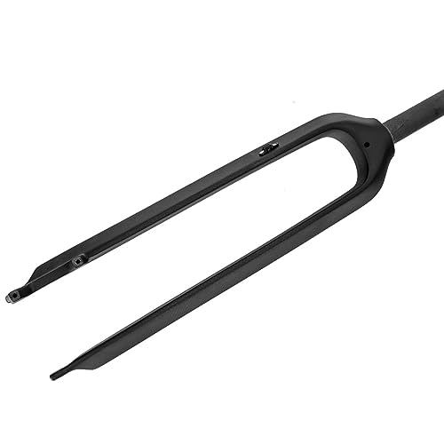 Mountain Bike Fork : LHHL Carbon Fiber MTB Rigid Fork 26 / 27.5 / 29" Inch QR 9x100mm Disc Brake Front Forks Tapered Tube 1-1 / 8" Threadless Ultralight Mountain Bicycle (Color : Black, Size : 26")